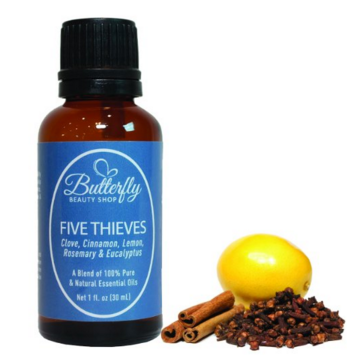 100% Pure, Natural & Undiluted Combination of 5 Essential Oils: Clove, Cinnamon, Lemon, Rosemary & Eucalyptus.