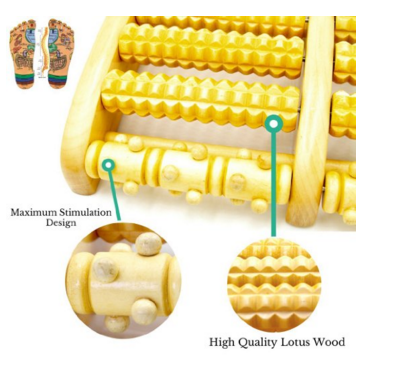 Wooden Foot Massager Reflexology Acupressure Foot Roller